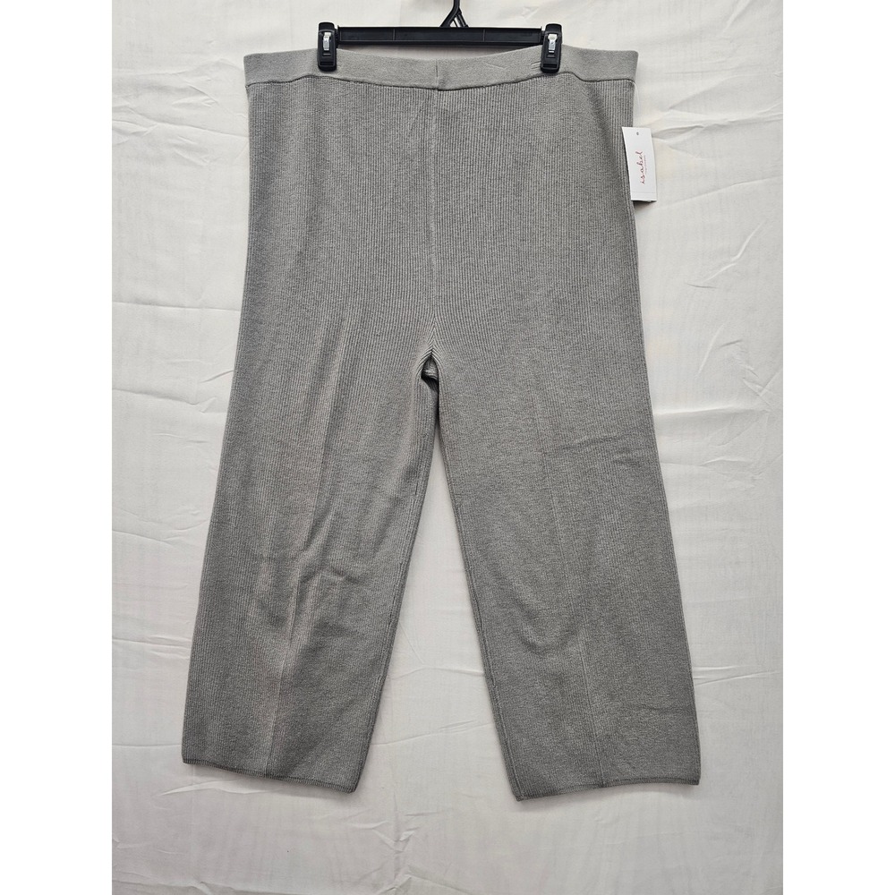 Isabel by Ingrid &‎ Isabel Maternity Ribbed Sweater Pants XXL Gray Wide Leg New